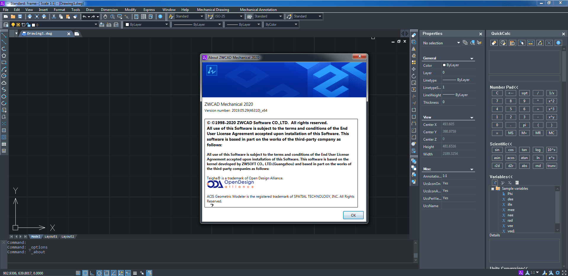 Screenshot von ZWCAD Mechanical