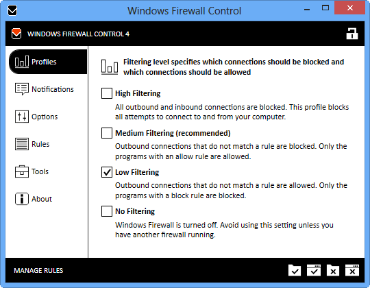 Windows-Firewall-Steuerung