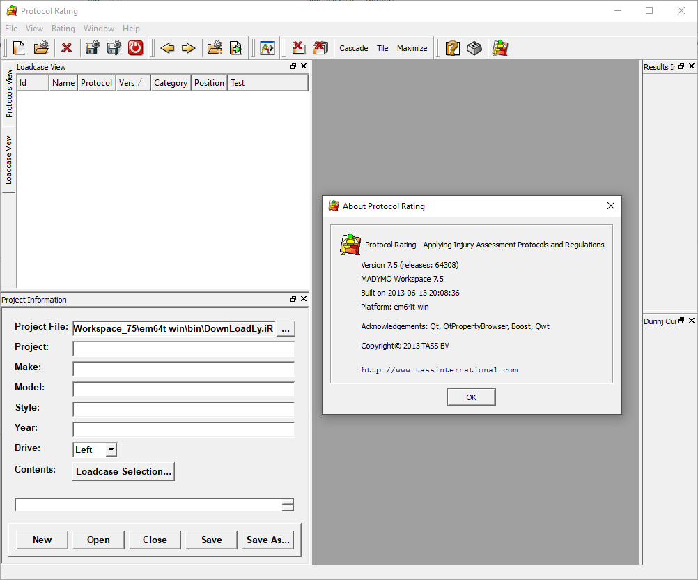 Bildschirmfoto MADYMO5