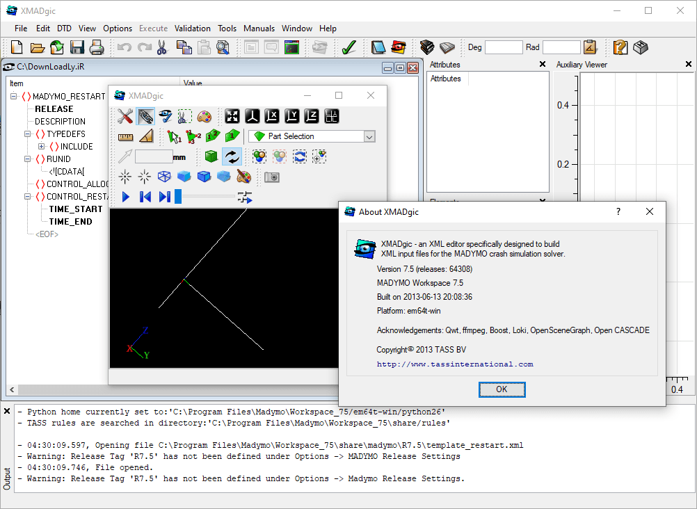 Bildschirmfoto MADYMO6
