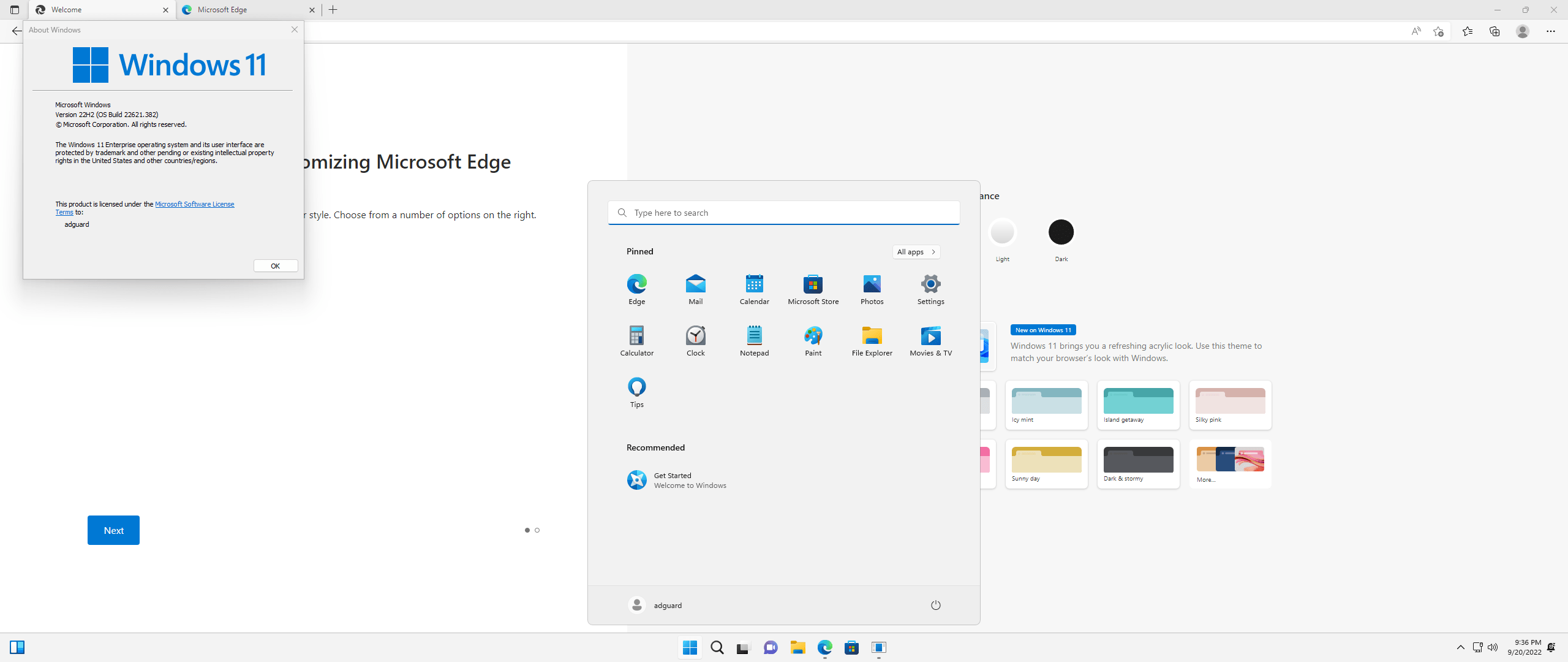 Screenshot von Windows 11-Version 22H2